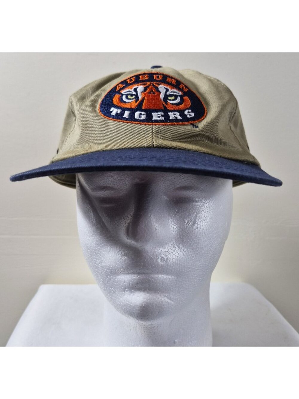 Auburn Tigers Hat Cap NCAA Tan Navy Embroidered Adj 100% Cotton